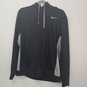 Nike Therma-Fit Hoodie Men's L. Black w/ gray side panels and gray inner lining